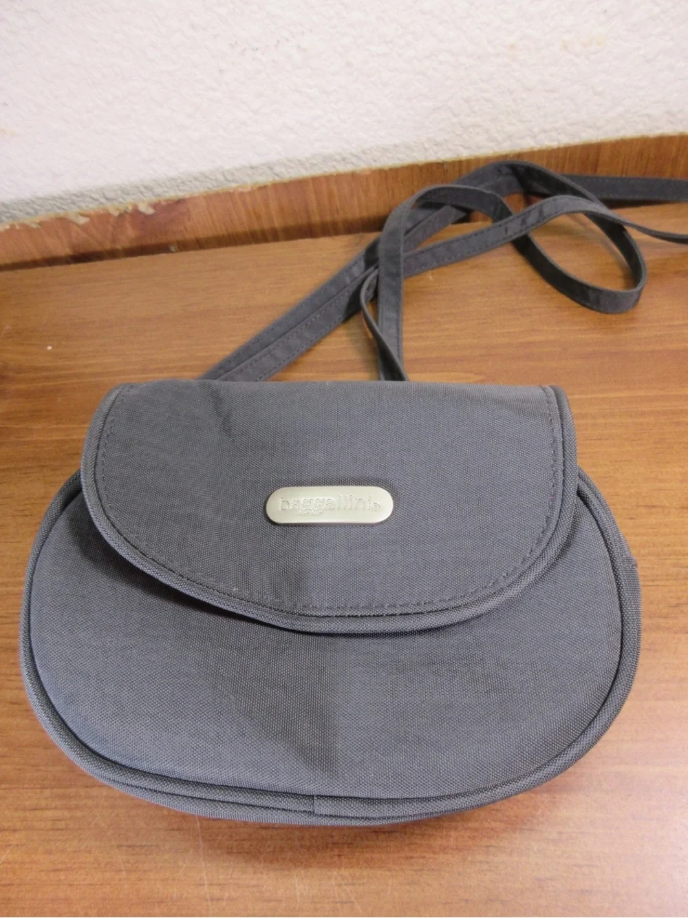 Baggallini Charcoal Gray Compact Crossbody